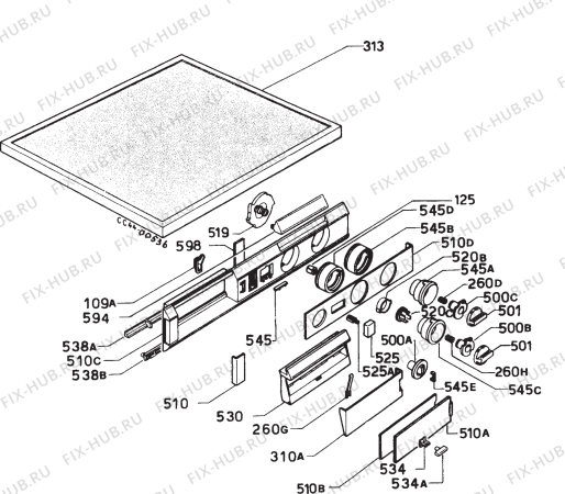 Взрыв-схема стиральной машины Zanussi ZWD1015 - Схема узла Command panel 037